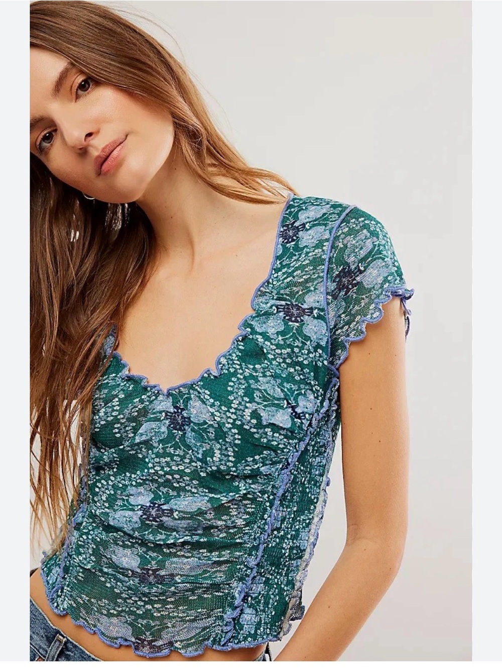 Free people oh my baby tee crop blouse